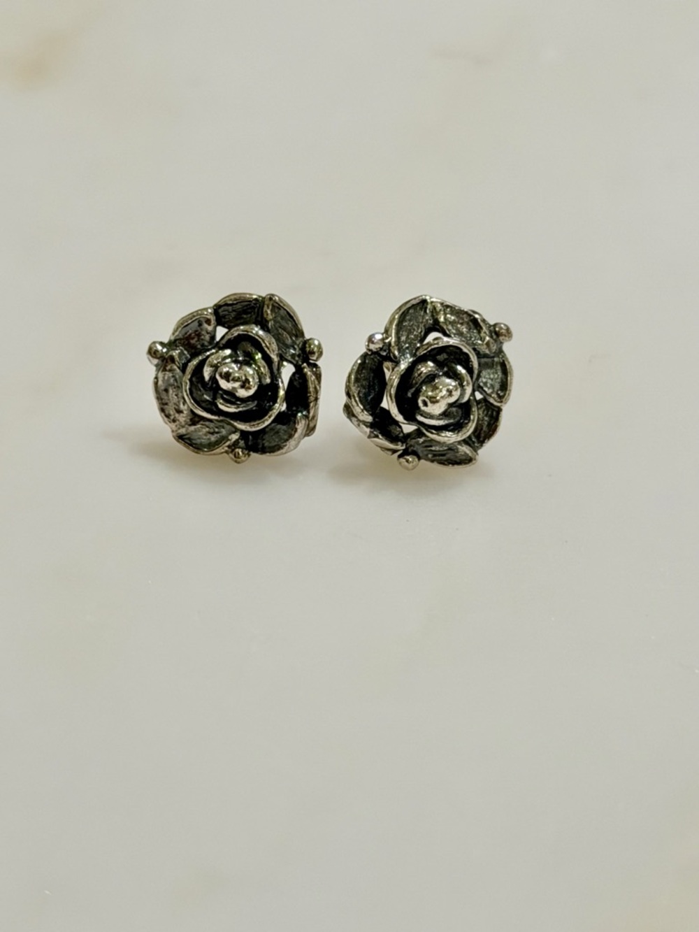 Paz Creations Israel 925 Silver Rosebud Stud Earrings Chic & Unique Vintage NWT